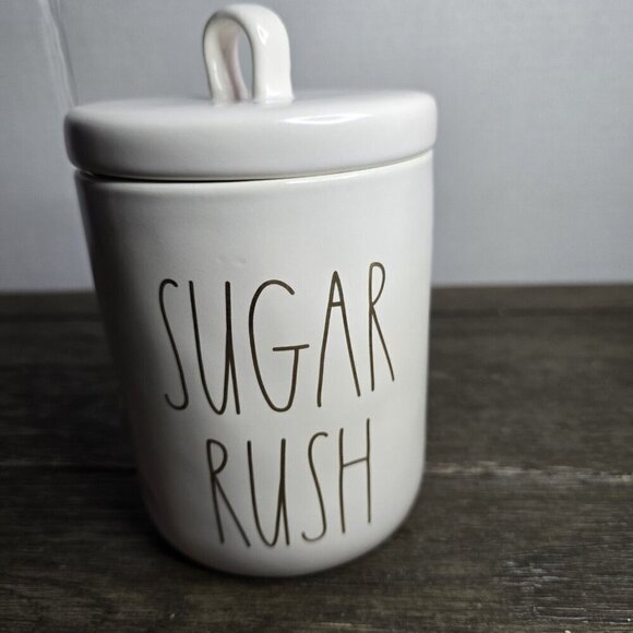 Rae Dunn Other - Rae Dunn Artisan Sugar Rush Small Canister Gold Writing Magenta Farmhouse